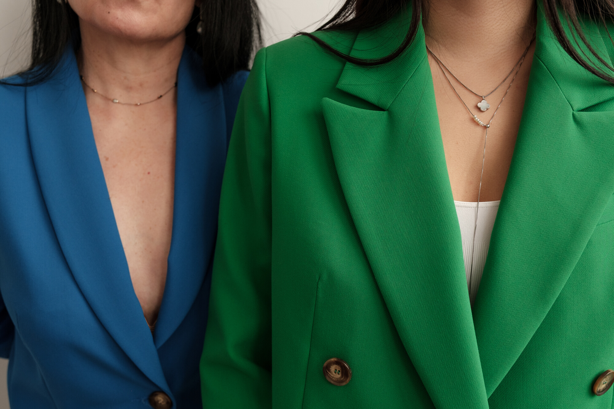 Mom and Daughter in Matching Elegant Suits